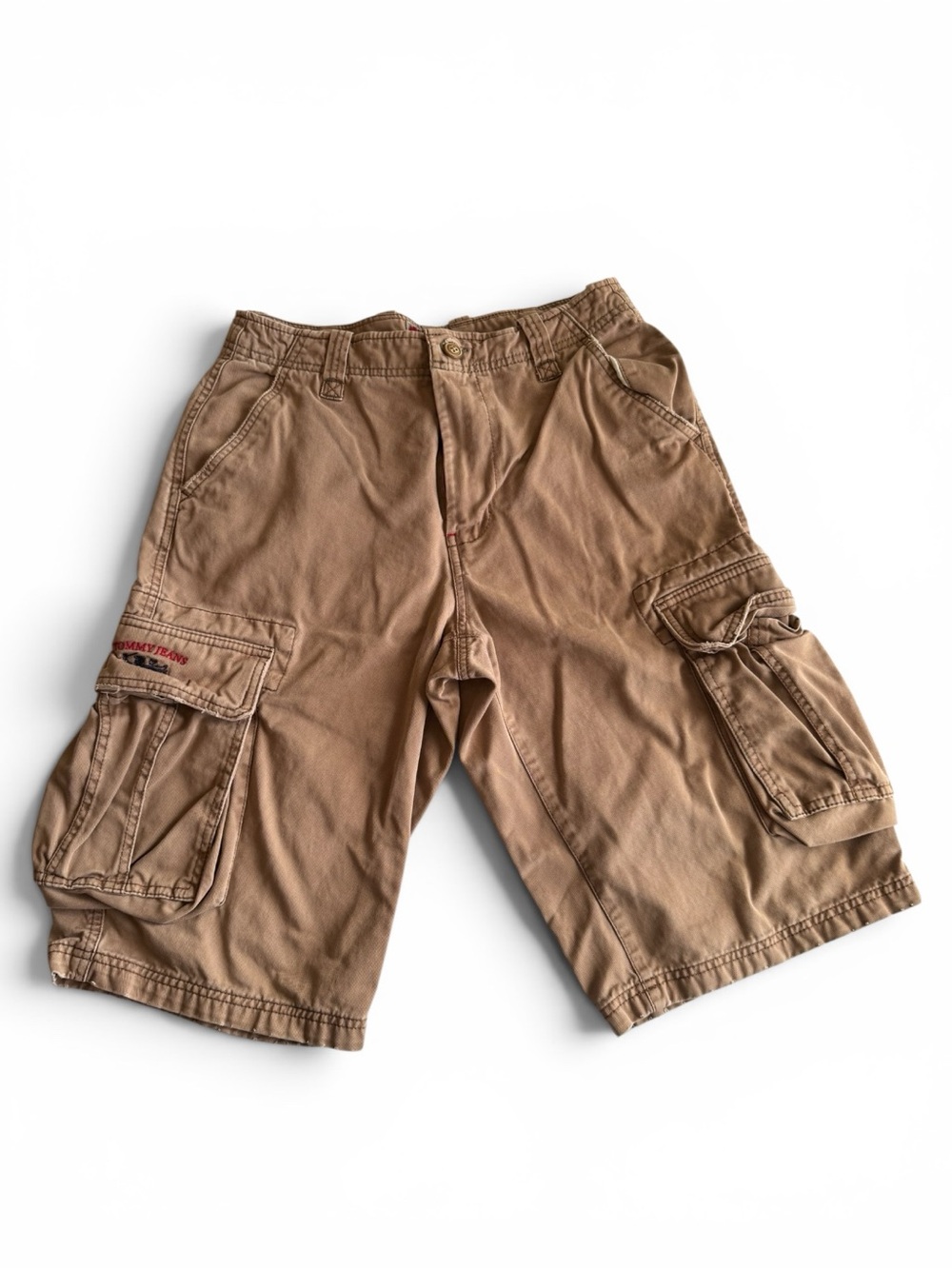 TOMMY HILFIGER Tan Cotton Cargo Shorts Size 29 Classic Utility